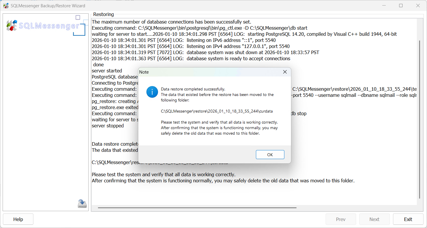 Display backup file information