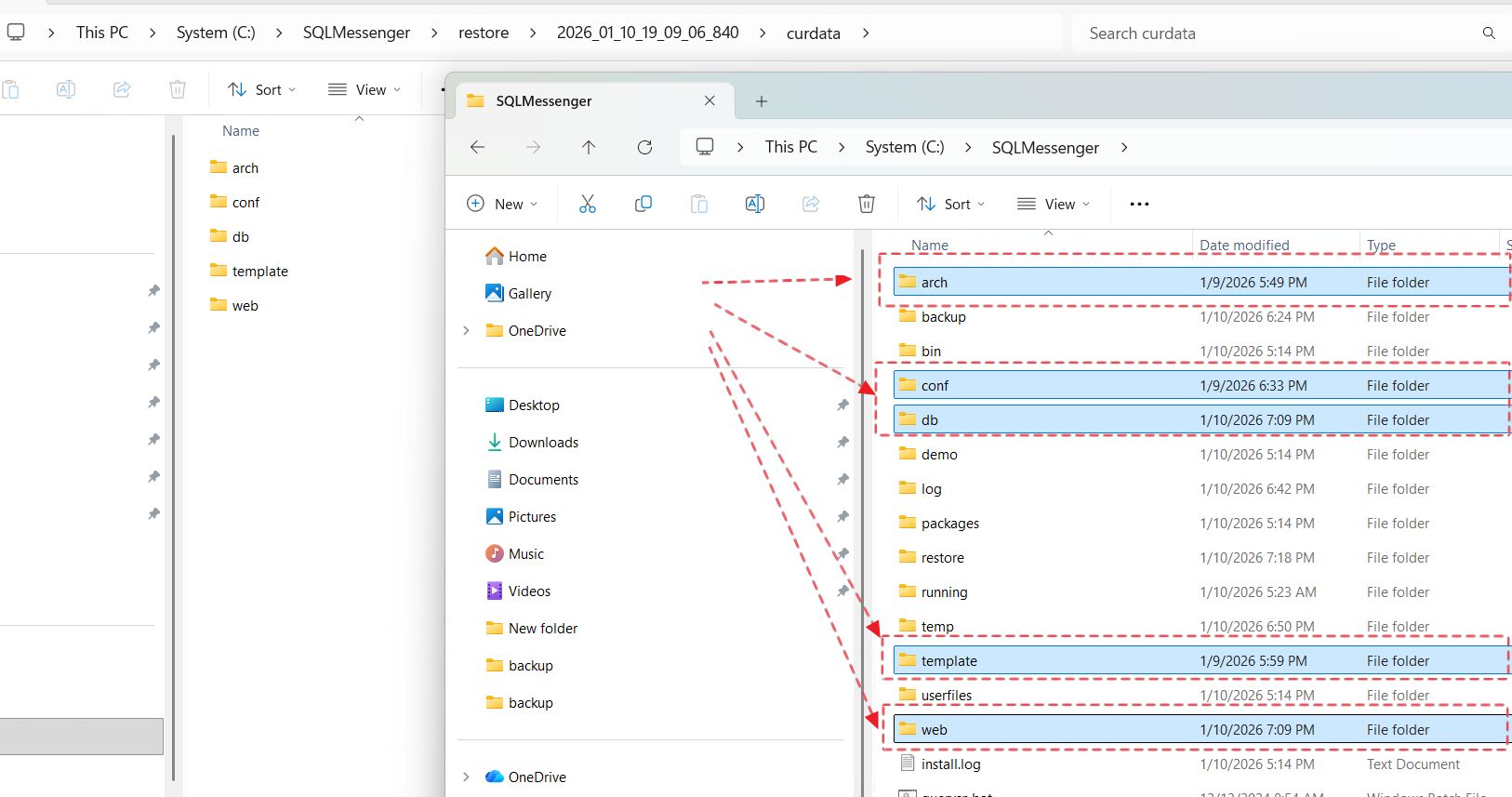 Check folders in curdata