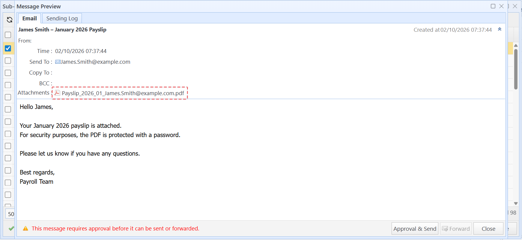 Click the attachment icon to open the file