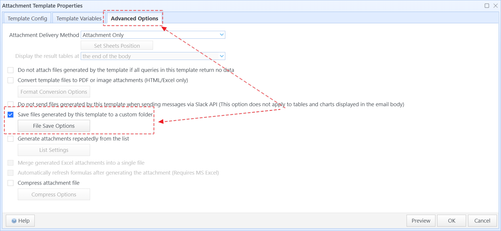 Check "Save files generated by this template to a custom folder"
