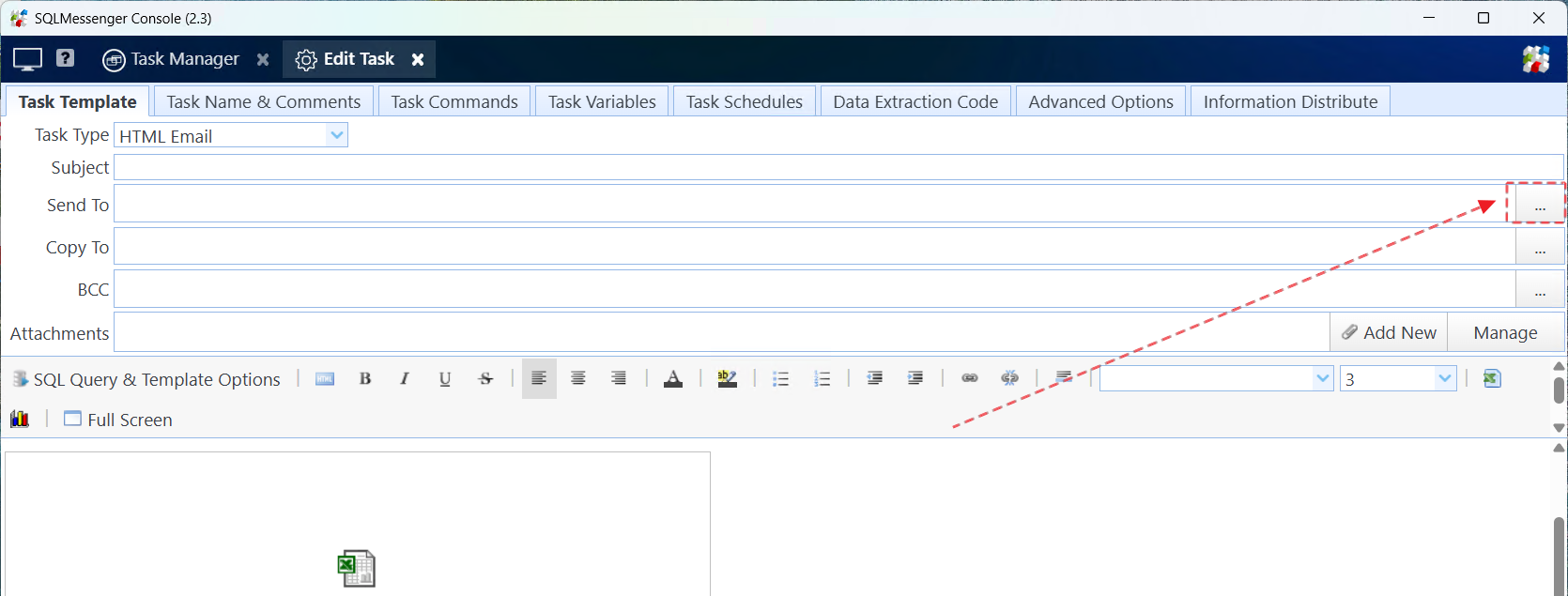 Open "Select Recipients" dialog box