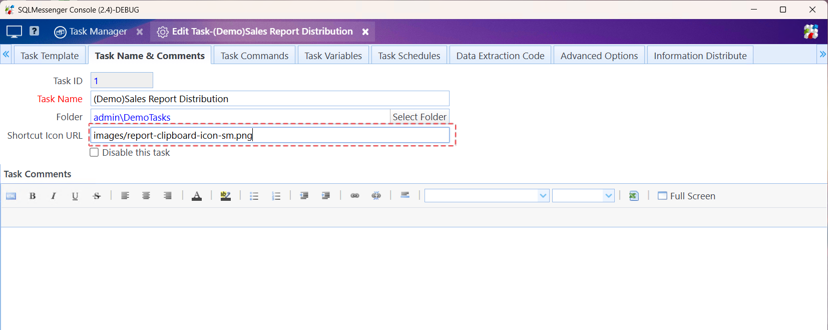 Enter the icon file name