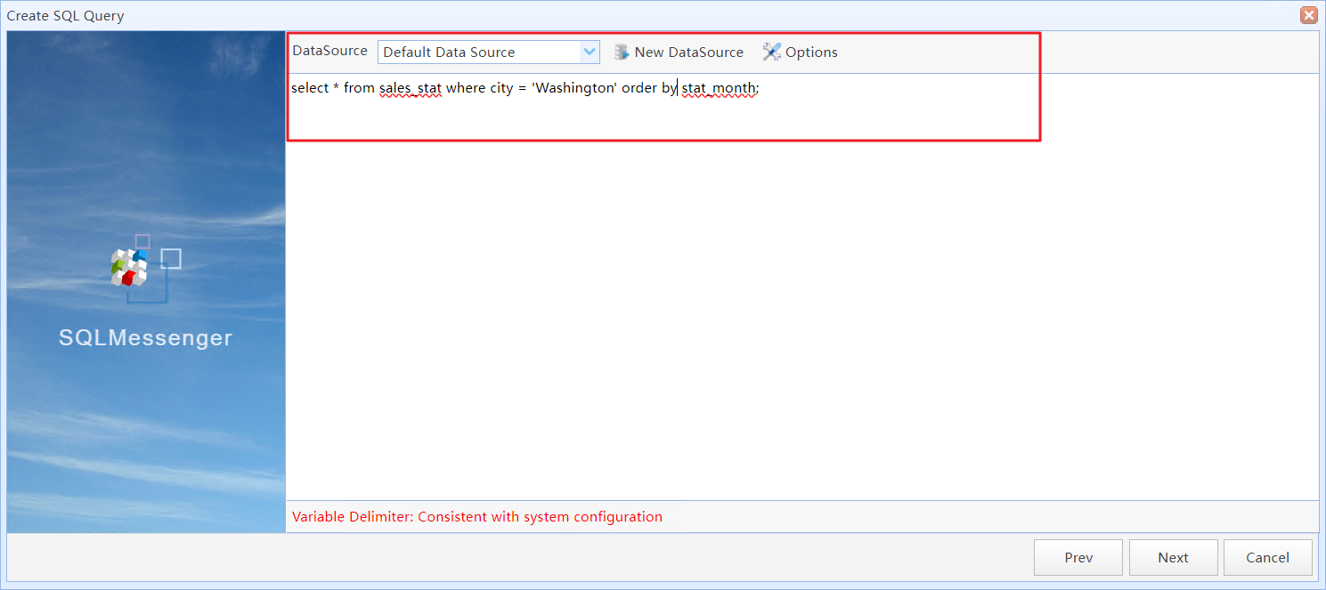 Enter SQL query statements